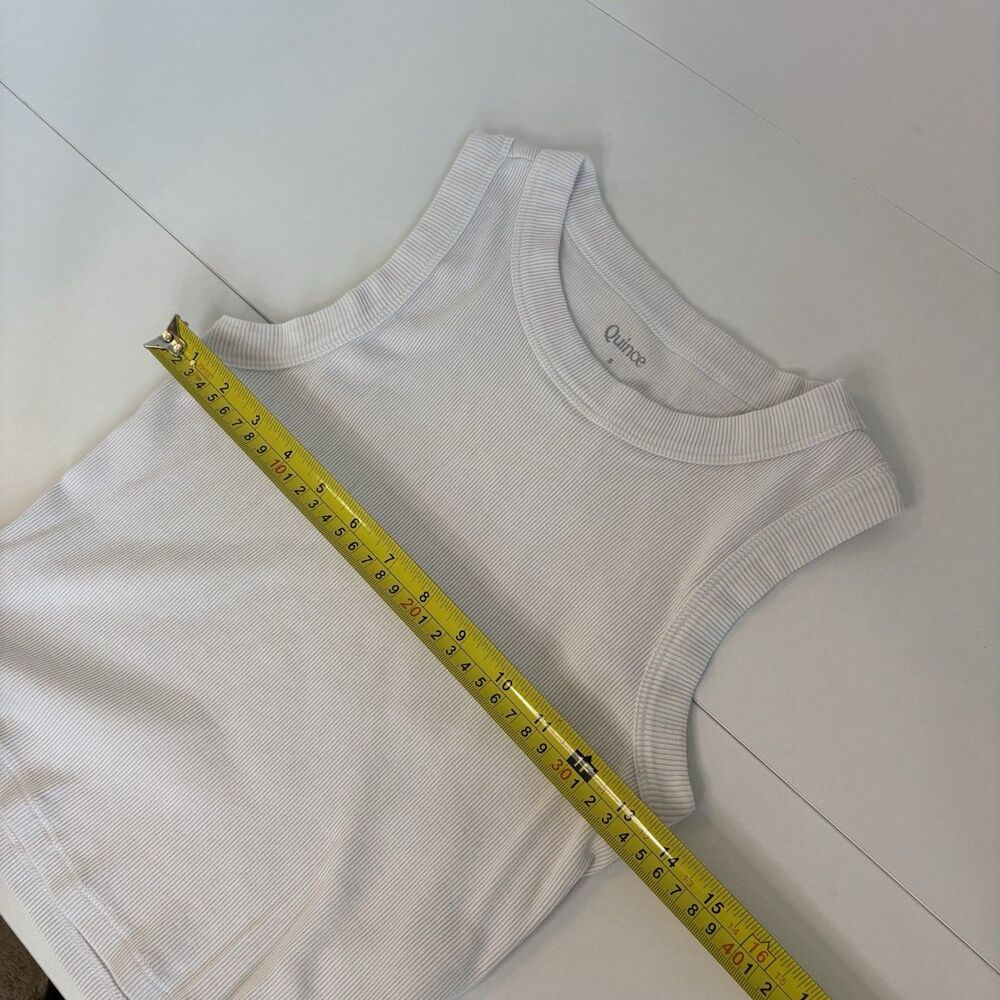 Quince White Sleeveless Muscle Tank Top Organic Cotton Size S - Picture 5 of 6